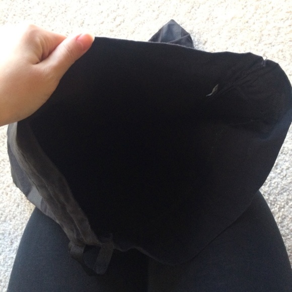 Nike Thick Cotton Canvas Tie String Travel Bag In Black & Grey - Picture 6 of 9